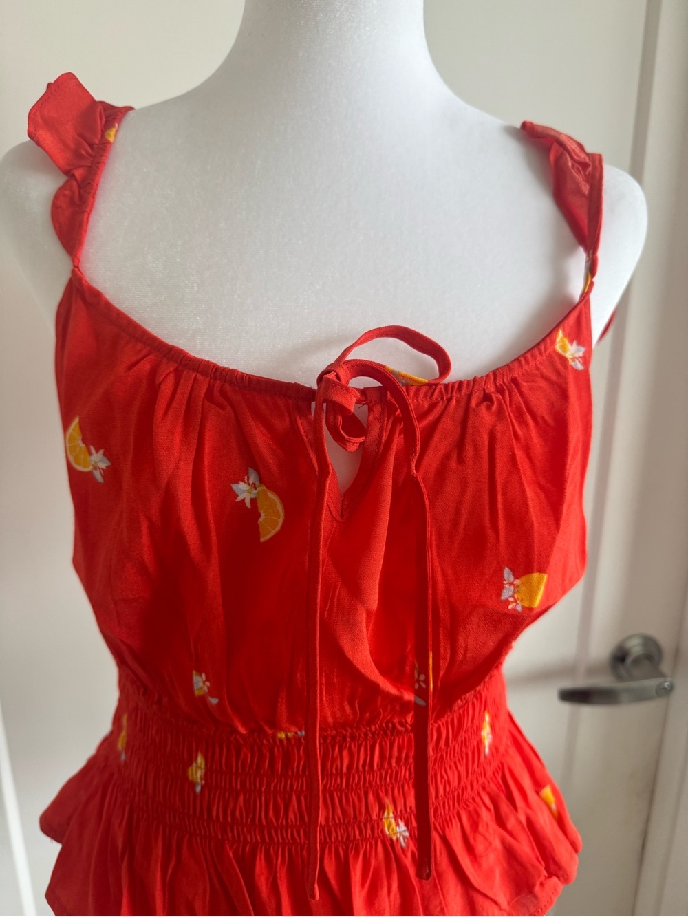 Astr Red Citrus-Print Ruffle Strap Dress for Kids